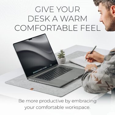 Килимок для столу Nordik з екошкіри та фетру, органайзер для кабелів (Сідло-коричневий, 89,9 x 43,2 см) — великий преміум килимок для миші та захисний підкладник для домашнього офісу