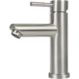 Змішувач для ванної кімнати з нержавіючої сталі з одним левом, для умивальника, під високий тиск, з гарячою та холодною водою