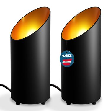 LED прожектор для підсвічування (2 шт) білий 6W, підлоговий світильник для непрямого освітлення в вітальню, настільна лампа GU10 230V, тепле світло 2700K (Чорний)