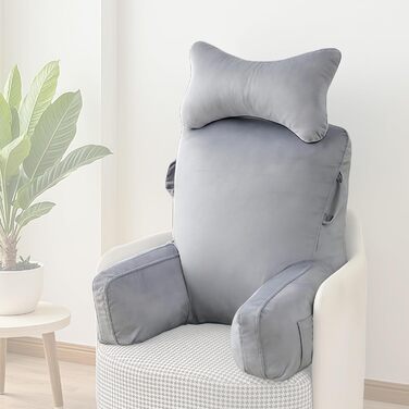 Подушка для читання WUDLEP, велика 78,7 см, знімний валик для шиї, для відпочинку в ліжку або на дивані, подушка для спини для дорослих, для перегляду телевізора/ігор/відпочинку