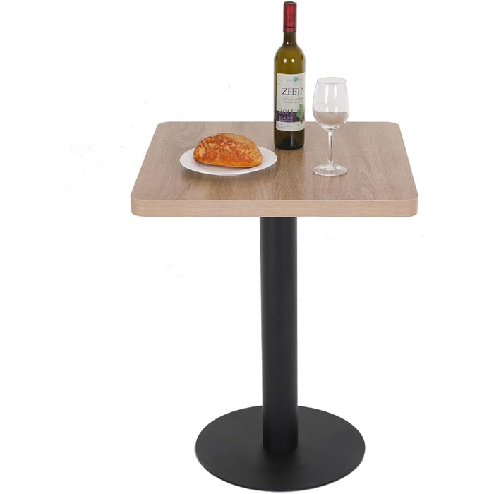 Дерев'яний кухонний стіл Mingone 80x80 см з металевими ніжками - для кухні, вітальні, балкону