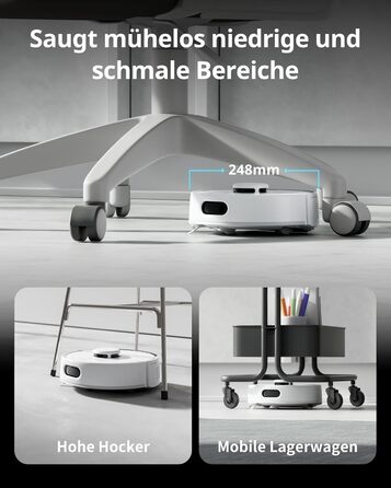 SwitchBot K10+ Pro Робот-пилосос з док-станцією для самостійного очищення, LiDAR-навігація, тиха робота 45dB, сумісний з Alexa