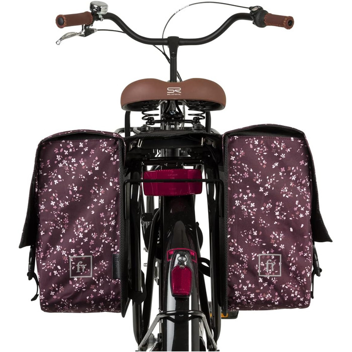 FAST RIDER Fastrider Nara Double Pannier Trend MIK (Mini Flower Aubergine), FAST RIDER Fastrider Nara Double Pannier Trend MIK (Mini Flower Aubergine)