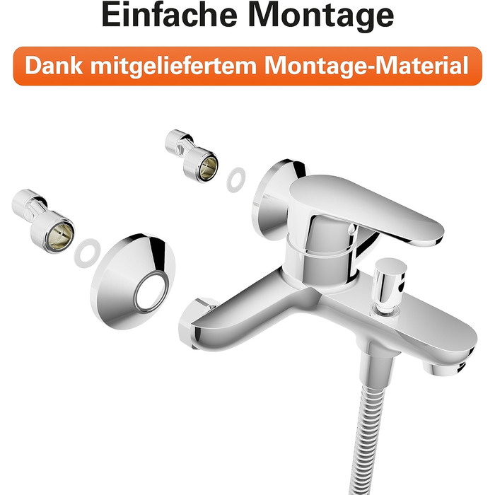 Змішувач для ванни EISL CLAUDIO з душовим підключенням, хром, однорідний, NI023CALCR