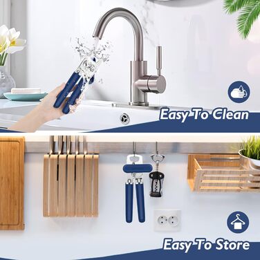 Відкривачка для консервів ручна, сталева, з великим зручним колесом та відкривачем для пляшок, багатобарвна