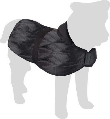 Пальто для собак Карлі Білий ведмідь L 75 см чорного кольору 2 ременя на животі