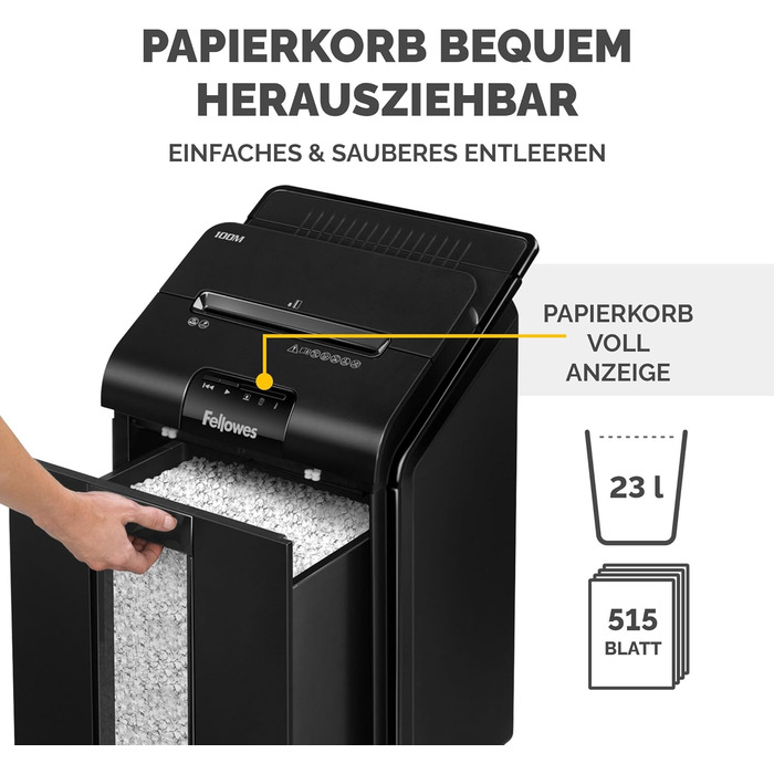 Fellowes Autofeed Aktenvernichter AutoMax 90M: Шредер для паперу з автоподачею, MiniCut (P4), 90 аркушів за 5 хвилин, 17 літрів