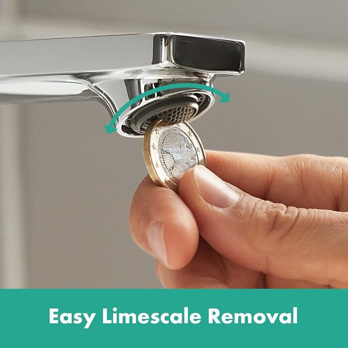 Змішувач для ванної кімнати Hansgrohe Rebris E з висувною коркою, вилив 109 мм, економічний (EcoSmart), хром, 72557000