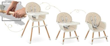 Дитячий стільчик Nukido 3 в 1 Lilo Beige: регульований, з безпечним ременем та знімним столиком