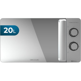 Мікрохвильова піч Cecotec ProClean 3060 20 л, 700 Вт, Ready2Clean, 6 режимів, 3D Wave, таймер 30 хв, срібляста