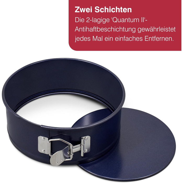 Форма для випічки Zyliss E980194 Springform, 23 см, з антипригарним покриттям, нержавіюча сталь, темно-синій колір, для маленьких тортів, сумісна з посудомийною машиною, 5 років гарантії