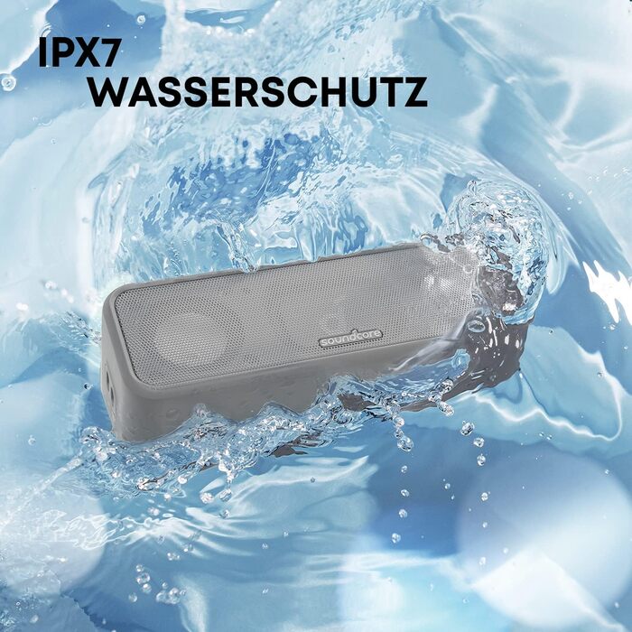 Soundcore 3 Bluetooth Портативна Колонка, Стерео Звук, Titan Membrana, PartyCast, BassUp, 24 год. Акумулятор, IPX7 Вологозахист, Індивідуальний EQ, для Дому, на Відкритому Повітрі, Сад (Чорний)