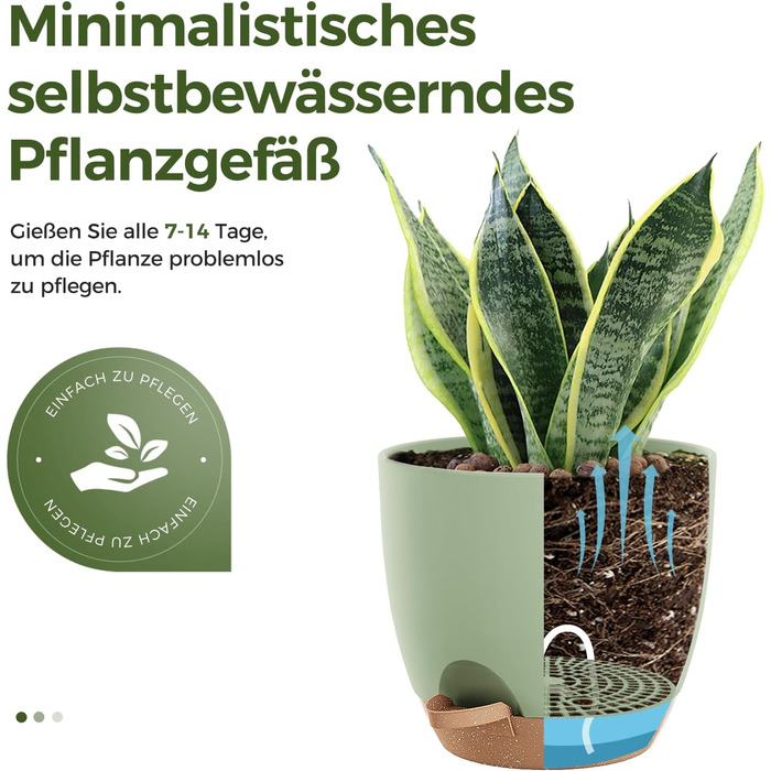 Набір горщиків для квітів Bamworld 6 шт. з автополивом, 12.7-20.3 см, з підставкою, для кімнатних рослин та розсади