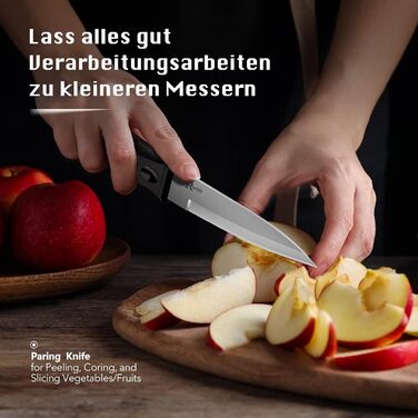 Набір ножів кухарських 7 предметів з бруском, кухонний набір ножів, ножа, ножиці, брусок для нарізки м'яса/овочів/фруктів, для нарізання, кубиків, шинкування (сріблястий)