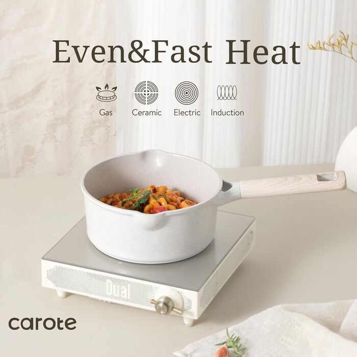 Набір каструль і сковорідок CAROTE 8 шт. , антипригарний посуд, гранітна індукція, антипригарне покриття