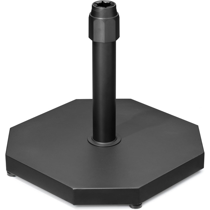 Підставка для парасольки на терасу, 18.6 кг, на колесах, чорна. Міцна підставка для маркетного парасоля, для вулиці, підійде для деку, басейну, двору.