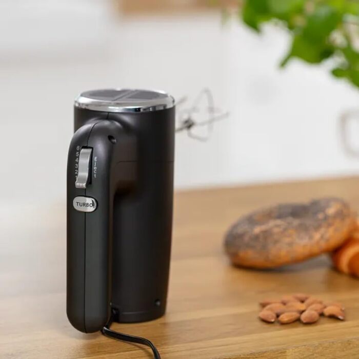 Ручний міксер MPM MMR-23 з 2 вінчиками та 2 гаками для тіста - 6 швидкостей, турбо-режим, 900 Вт, антрацит