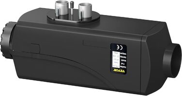 Автономний дизельний опалювач VEVOR 12V 8kW з LCD-дисплеєм та пультом дистанційного керування, 0.16-0.62 л/год, чорний