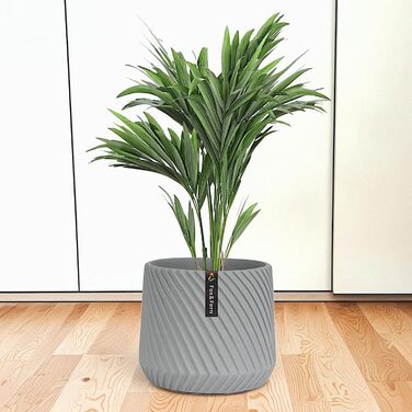 Квітчар Fox & Fern Großer: великий горщик для квітів з бетону 30,5 см з 3D-текстурою та дренажем