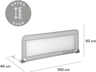 Дитяче ліжечко манеж Jané Klappbares 110 см, сіре - складне, високе, дихаюче, з сумкою для транспортування