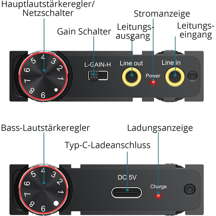 Портативний підсилювач для навушників YGiTK HiFi BASS, вихід 3,5 мм, 16-600 Ом, акумуляторний для MP3/ПК/телефону