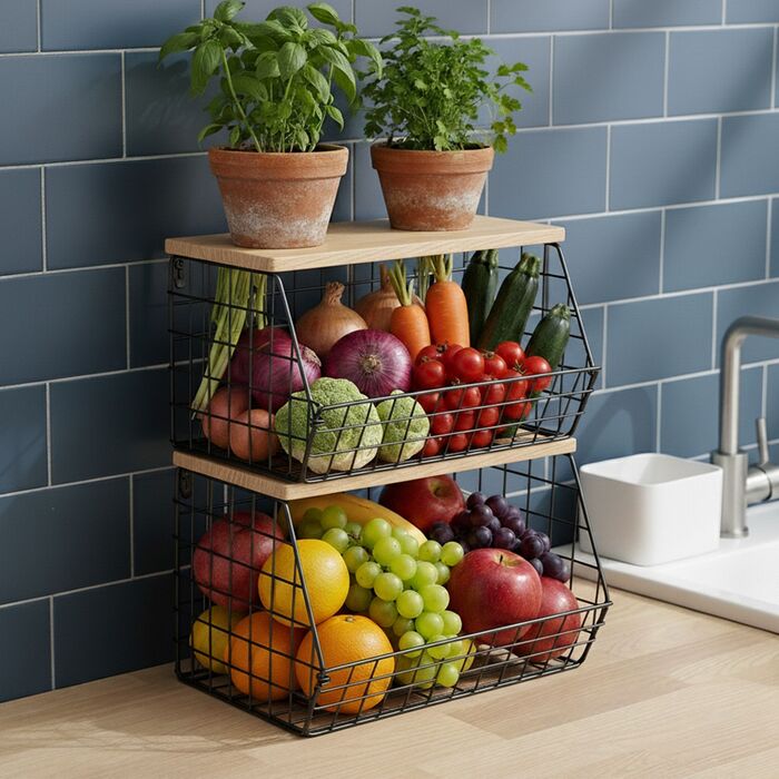 Підвісна полиця Relaxdays для зберігання фруктів та овочів