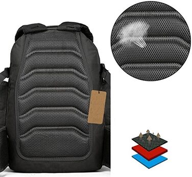 Військовий рюкзак Чоловічий похідний рюкзак 30-40 л, армійський рюкзак Tactical Backpack військові рюкзаки. Штурмовий рюкзак MOLLE для відпочинку на природі, кемпінгу, туризму та полювання 1034 чорний