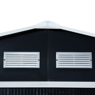 Outsunny Garden Shed Садовий сарай Садовий сарай з підлоговим каркасом і розсувними дверима Атмосферостійка сталь Вугільний сірий 277 x 195 x 192 см | Аосом