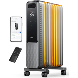 Електричний масляний радіатор Dreo OH310, 2000W, з пультом керування, 9 ребер, термостат, таймер, захист від перегріву та перекидання