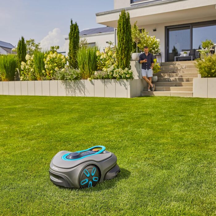 Робот-газонокосачка Gardena Smart Sileno Free Set 600 м²: LONA Intelligence, обрізка по краях, без кабелю, тиха робота, керування через додаток (19921-20)