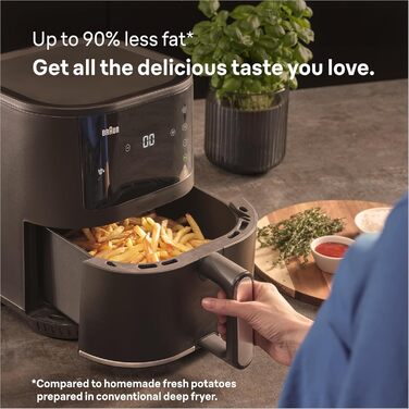 Фритюрниця повітряна Braun MultiFry 3 HF 3030, 4.3 л, 1500 Вт, цифрове керування, 8 програм, чорна