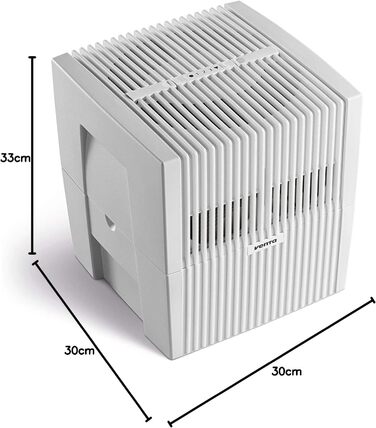 Зволожувач повітря Venta LW25, дуже тихий 24 дБ(А), енергоефективний 3 Вт, гігієнічне холодне випаровування без фільтра, великий бак 7 л, до 40 м, з функцією ароматизації біло-сірий до 40 кв.м Одномісний