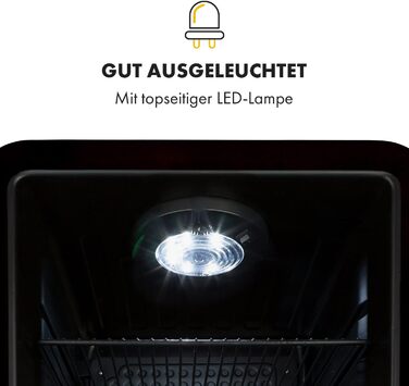 Міні-холодильник Klarstein з дверцятами зі скла, 48 л, для кімнати та офісу, з висувною полицею, тихий, 0-10°C, чорний