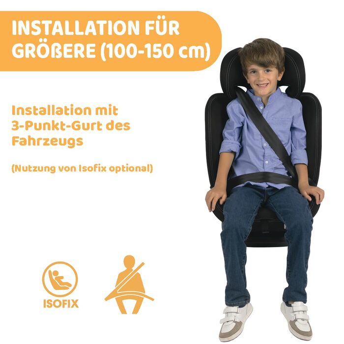 Дитяче автокрісло Chicco Mokita I-Size, з системою Isofix, для дітей зростом від 76 до 150 см, придатне для використання з 15 місяців, включаючи вкладиш, India Ink Blue
