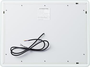 Дзеркало для ванної кімнати SONNI LED з підсвічуванням 50x70 см, сенсорне керування, 3 кольори світла, проти запотівання, функція пам'яті, білий