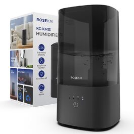 Зволожувач повітря автоматичний для спальні та великих приміщень 4.5л, з таймером, сенсором вологості, до 18 годин роботи, автовимкнення, 360° розпилення (Чорний)