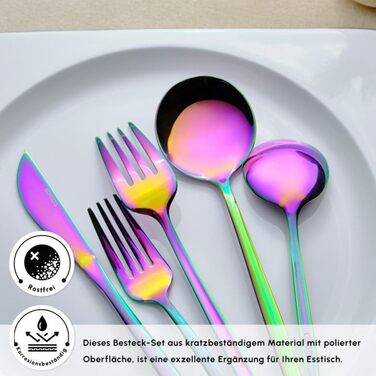 Набір столових приборів Karaca Orion (60 предметів) для 12 осіб - нержавіюча сталь, ножі, виделки, ложки, блискучі ножі та виделки, кухонний набір (Райдуга)