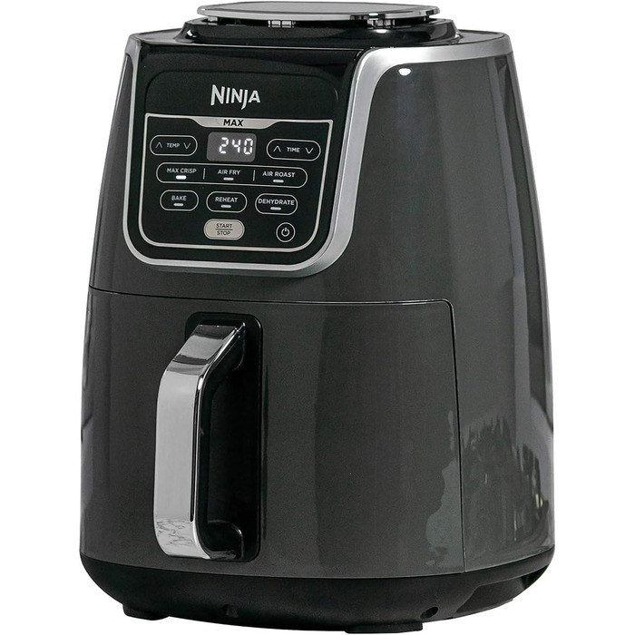 Фритюрниця повітряна Ninja AF160UK MAX, 5.2 л, 6-в-1, без олії, Air Fry, Max Crisp, для смаження, випікання, розігріву, дегідратації, для великої сім'ї, цифрова, приготування з заморожених продуктів, з антипригарним покриттям