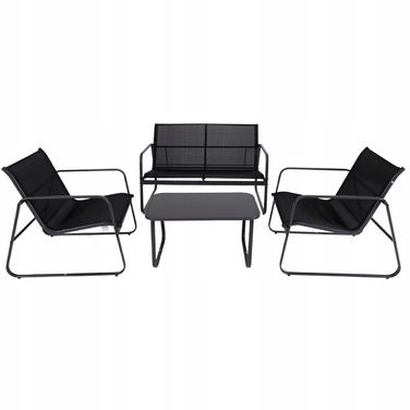 Комплект садових меблів зі штучного ротанга ZD Trading Lato, чорний, 4 предмети