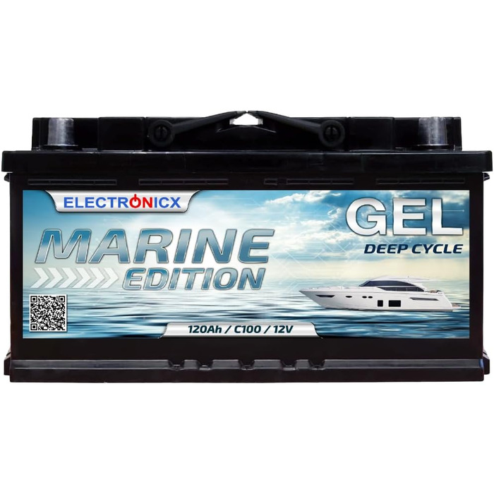 Гелева батарея 12 В 140 Ач Marine Edition технологія GEL, сонячна батарея для човна, автофургони, міцна надійна батарея для кемпінгу на човні Sola (120 Ач)