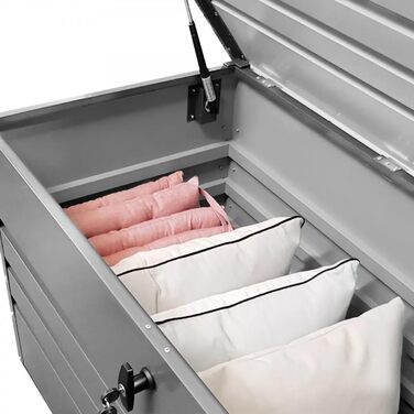 Водонепроникна садова скриня Grindi Morus 400л для подушок, інструментів, зберігання на балкон, терасу, в садок - сіра