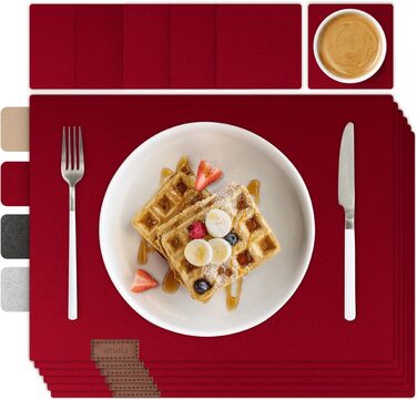 Набір з 12 елементів Smøla: преміум фетровий набір на стіл з підставками I Темно-сірий, миється I Декор для столу, літо