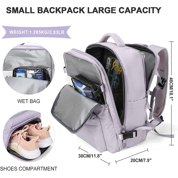 Дорожній рюкзак SZLX 40x20x25 см фіолетовий