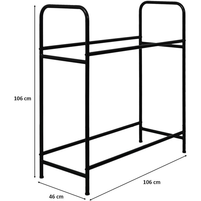 Стелаж для шин PROREGAL CARRERO 104x55x40 см - 8 шин, 2 рівня, чорний
