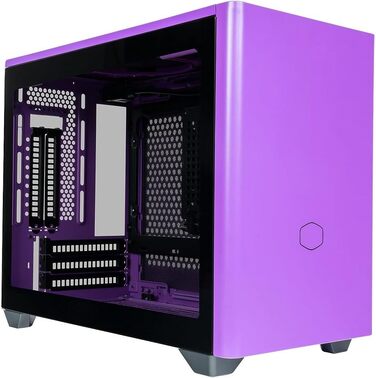 Корпус для ПК Cooler Master MasterBox NR200P Mini-ITX із загартованим склом, вертикальним розміщенням відеокарти, безінструментальним доступом 360°, преміальні варіанти охолодження, колір Nightshade Purple
