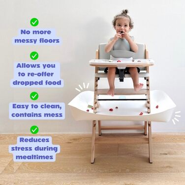 Захисна підставка під стільчик Stokke Tripp Trapp - білий колір, для збору крихт та розливів. Сумісна з Abiie Beyond Junior