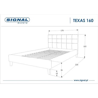 Ліжко TEXAS 160X200 сіре/дуб TAP.23