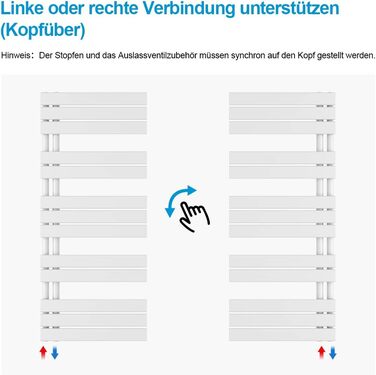 Електричний нагрівач для ванної кімнати Heilmetz Badheizkörper: сушарка для рушників, 400x1176 мм, білий, 494W, бічний підключення