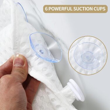 Подушка для ванни 4D сітка з присосками, біла - підтримка шиї, плечей, голови та спини для релаксації