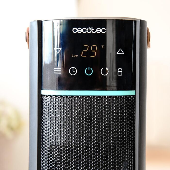 Керамічний обігрівач Cecotec ReadyWarm 10050 Top Ceramic Pro, 2200 Вт, з осциляцією, 3 режими, світло, керування сенсором та пульт, система безпеки